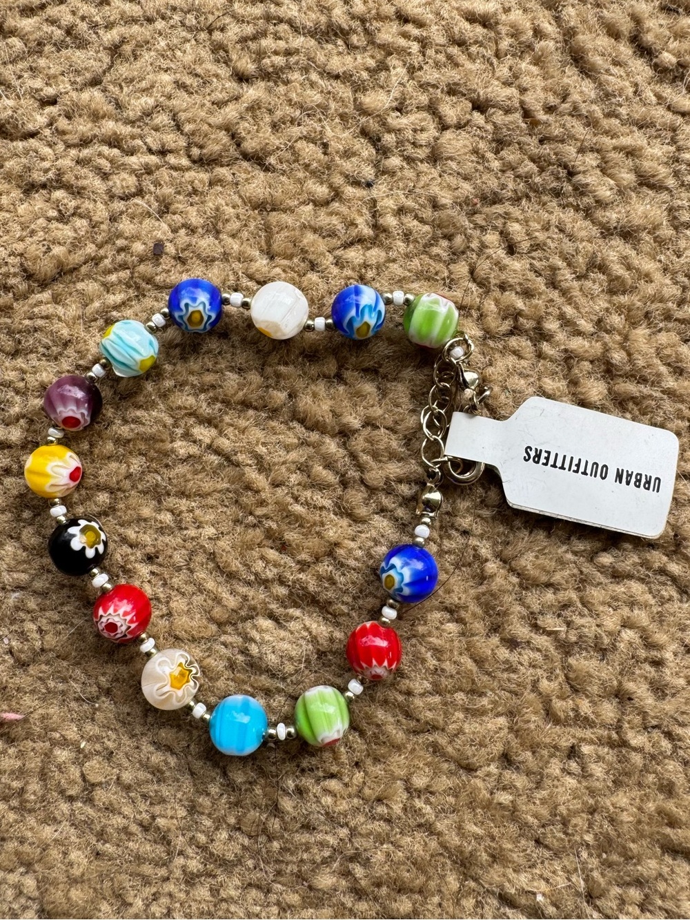 Urban Outfitters millefiori glass bead bracelet